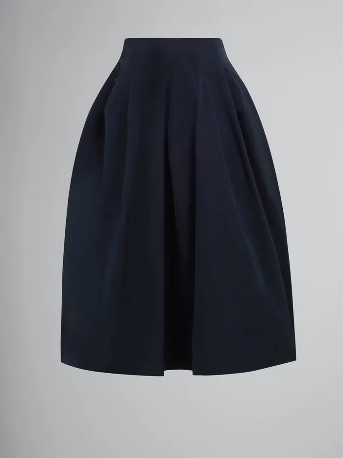 Black Taffeta Pleated Skirt Women Marni Skirts