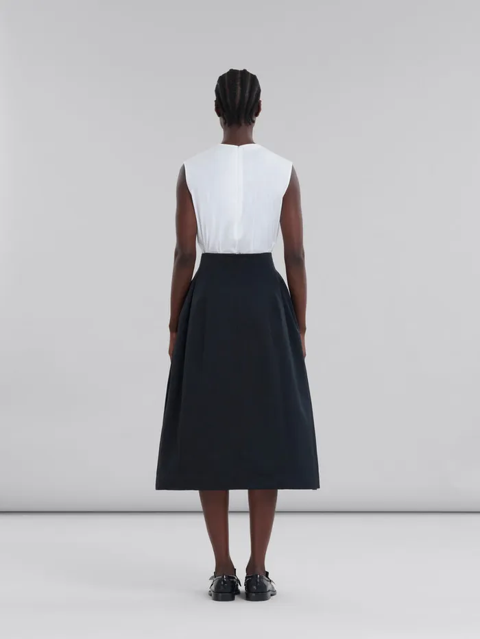 Black Taffeta Pleated Skirt Women Marni Skirts