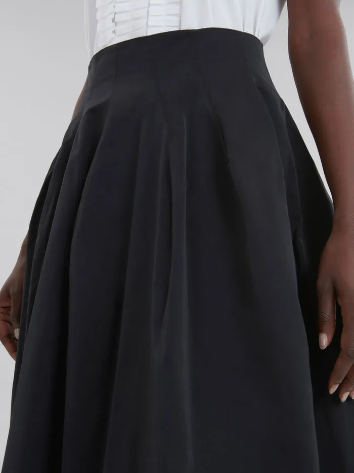 Black Taffeta Pleated Skirt Women Marni Skirts