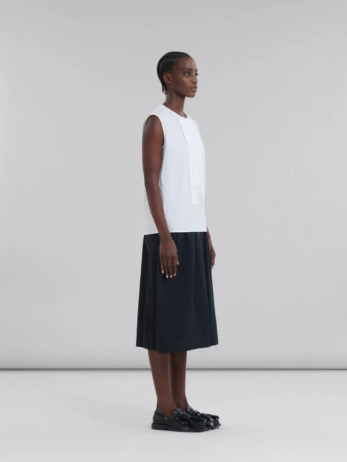 Black Taffeta Pleated Skirt Women Marni Skirts