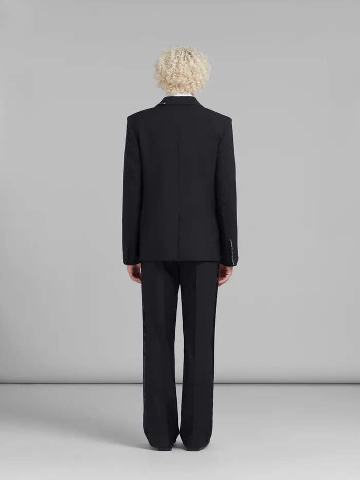 Black Wool Jacket With Bead Mending Men Marni Coats and Jackets