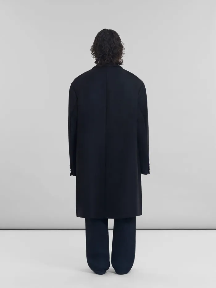 Black Wool Oversized Coat Men Marni Coats and Jackets