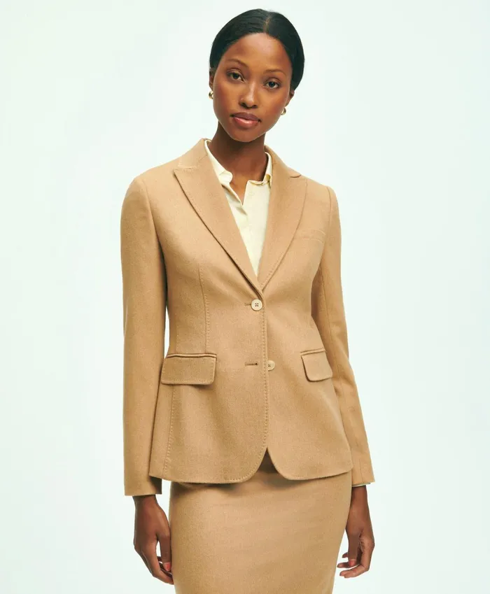 Blazers Women Brooks Brothers Camel Hair Blazer Camel