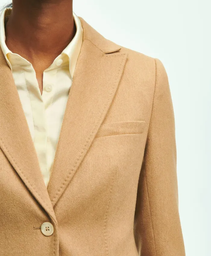 Blazers Women Brooks Brothers Camel Hair Blazer Camel