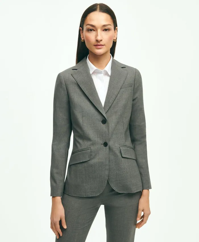 Blazers Women Brooks Brothers The Essential Brooks Brothers Stretch Wool Jacket Dark Grey