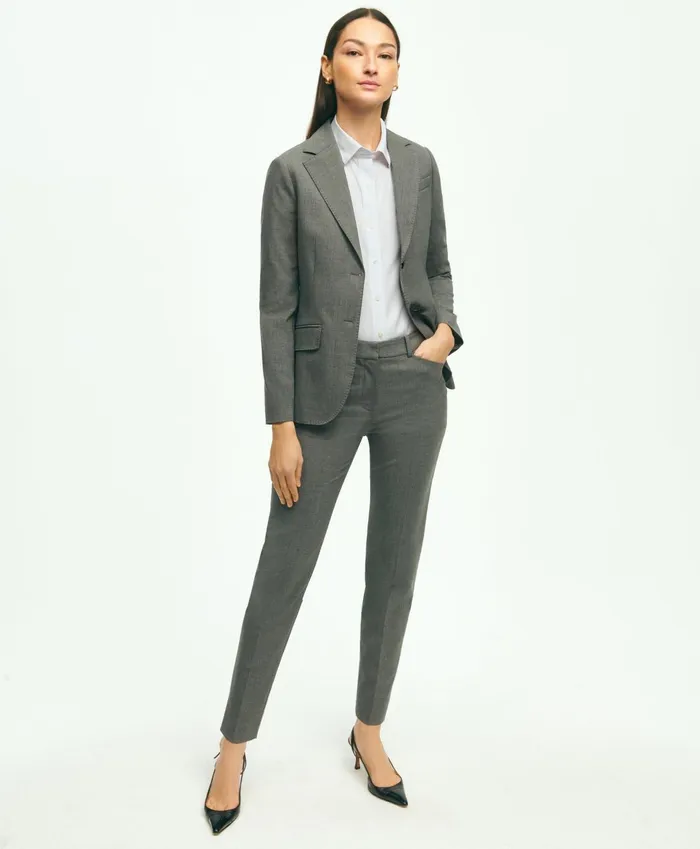 Blazers Women Brooks Brothers The Essential Brooks Brothers Stretch Wool Jacket Dark Grey