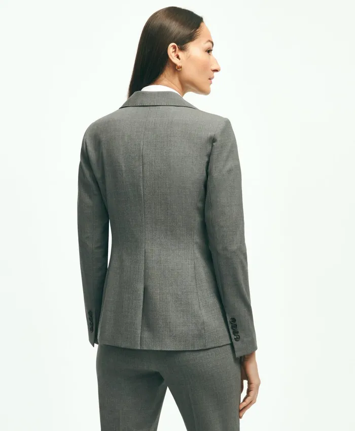 Blazers Women Brooks Brothers The Essential Brooks Brothers Stretch Wool Jacket Dark Grey