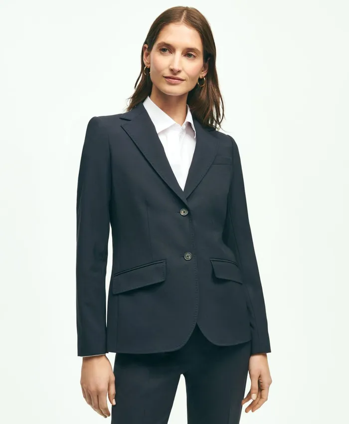 Blazers Women Brooks Brothers The Essential Brooks Brothers Stretch Wool Jacket Navy