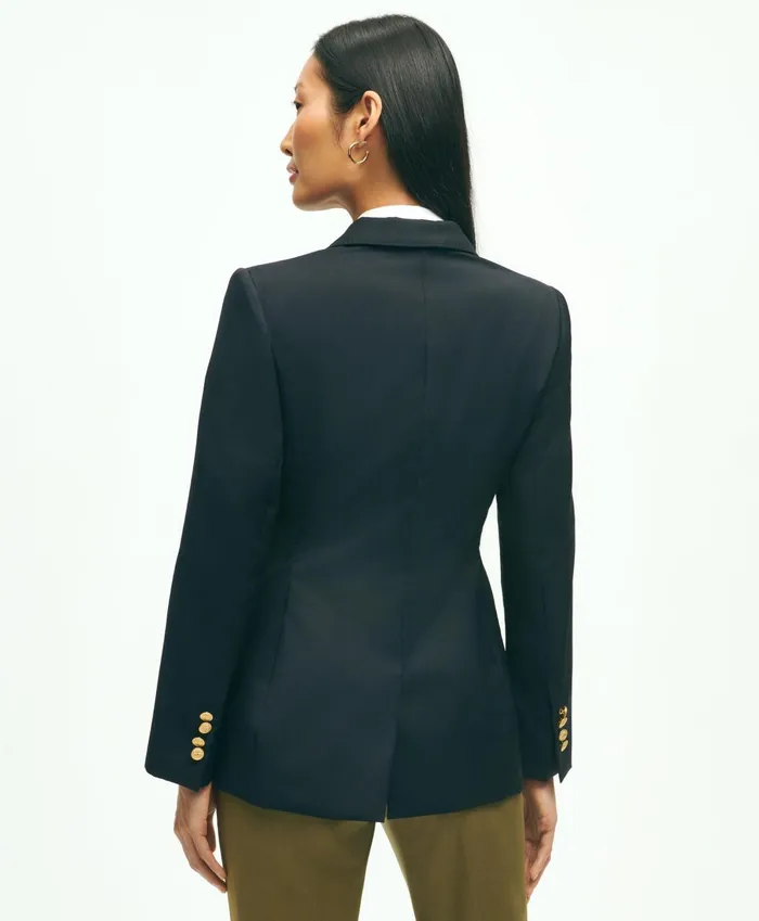 Blazers Women Brooks Brothers Wool TwoButton Blazer Navy