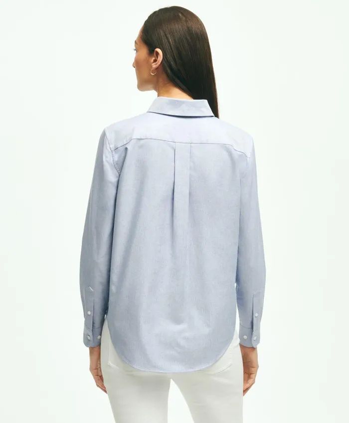 Blouses andamp Shirts Women Brooks Brothers ClassicFit Cotton Oxford Shirt Blue