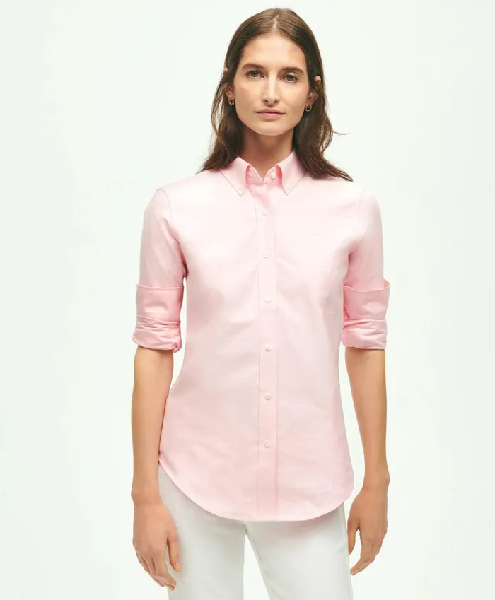 Blouses andamp Shirts Women Brooks Brothers ClassicFit Cotton Oxford Shirt Pink Blouses andamp Shirts Women Brooks Brothers ClassicFit Cotton Oxford Shirt Pink