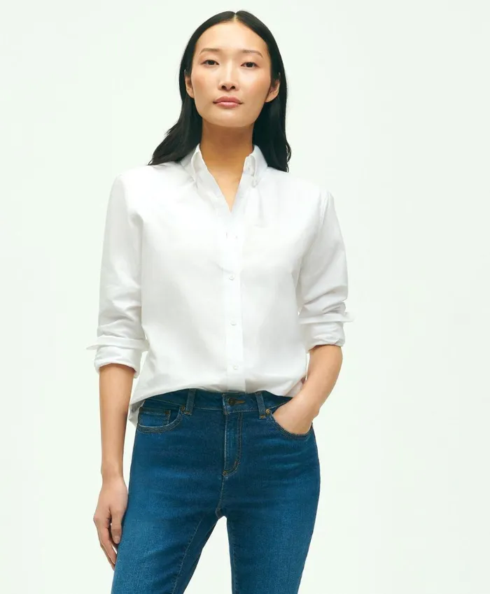 Blouses andamp Shirts Women Brooks Brothers ClassicFit Cotton Oxford Shirt White Blouses andamp Shirts Women Brooks Brothers ClassicFit Cotton Oxford Shirt White