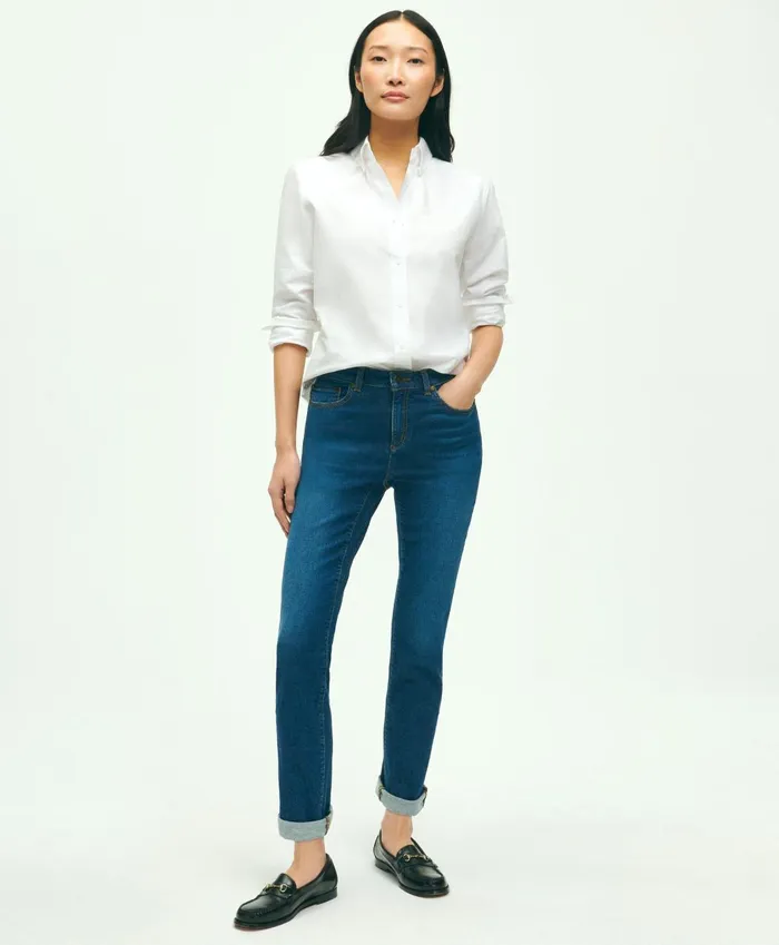 Blouses andamp Shirts Women Brooks Brothers ClassicFit Cotton Oxford Shirt White