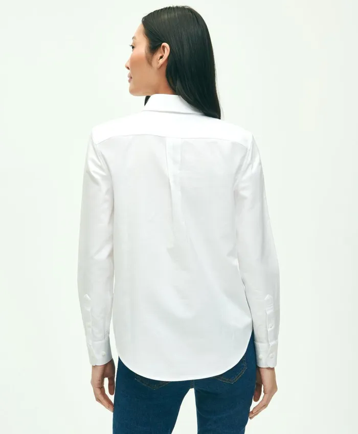 Blouses andamp Shirts Women Brooks Brothers ClassicFit Cotton Oxford Shirt White