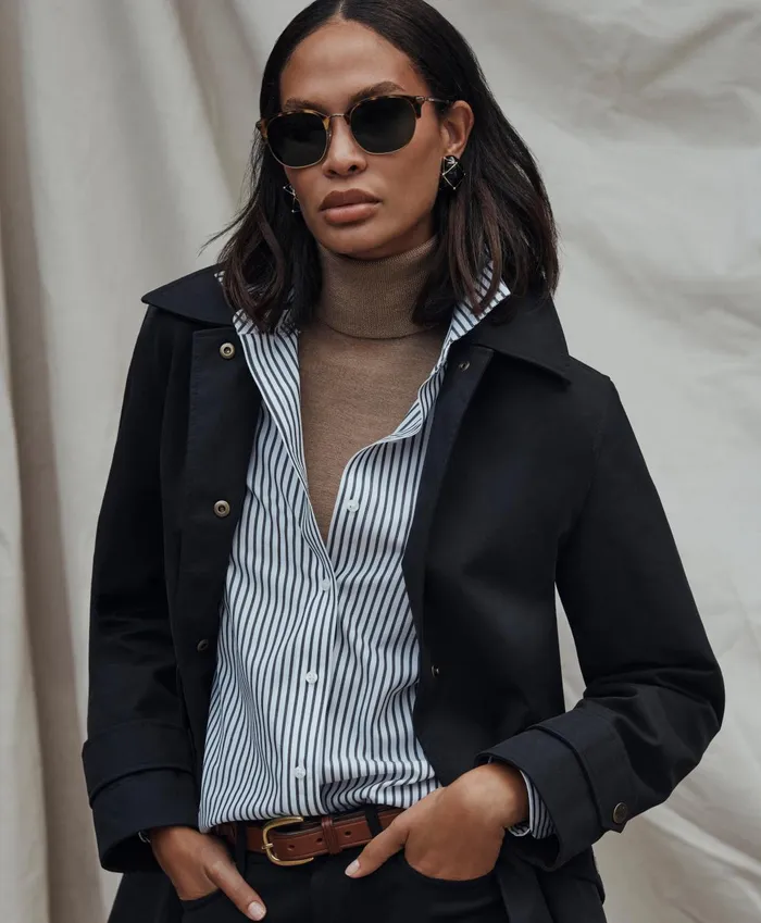 Blouses andamp Shirts Women Brooks Brothers Classic Fit Stretch Supima Cotton NonIron Bengal Stripe Dress Shirt Blue