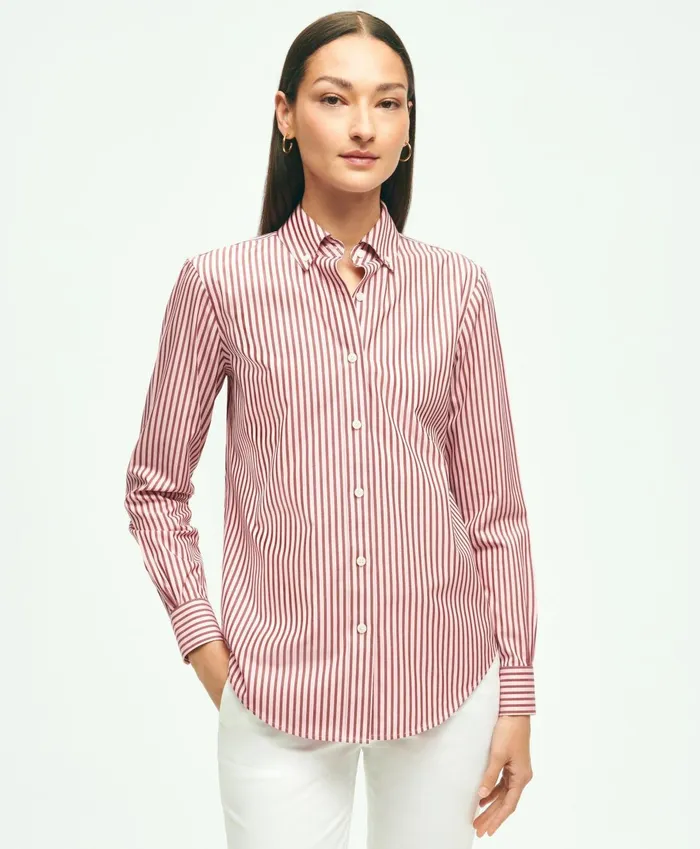 Blouses andamp Shirts Women Brooks Brothers Classic Fit Stretch Supima Cotton NonIron Striped Dress Shirt Pinkburgundy Blouses andamp Shirts Women Brooks Brothers Classic Fit Stretch Supima Cotton NonIron Striped Dress Shirt Pinkburgundy