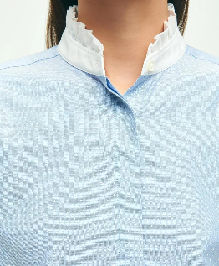 Blouses andamp Shirts Women Brooks Brothers Cotton Dobby Shirt Bluewhite