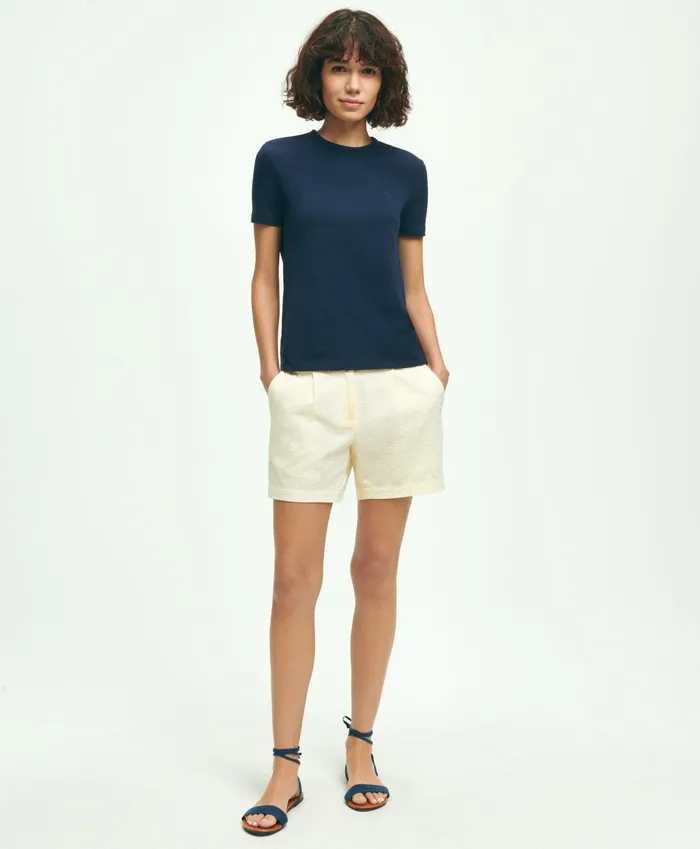 Blouses andamp Shirts Women Brooks Brothers Cotton Jersey Crewneck TShirt Navy