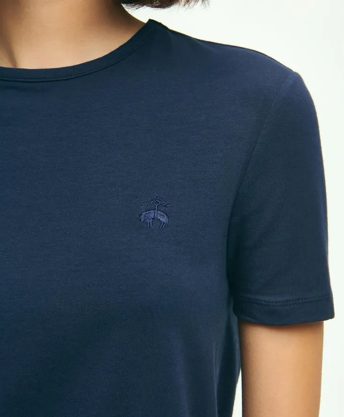 Blouses andamp Shirts Women Brooks Brothers Cotton Jersey Crewneck TShirt Navy