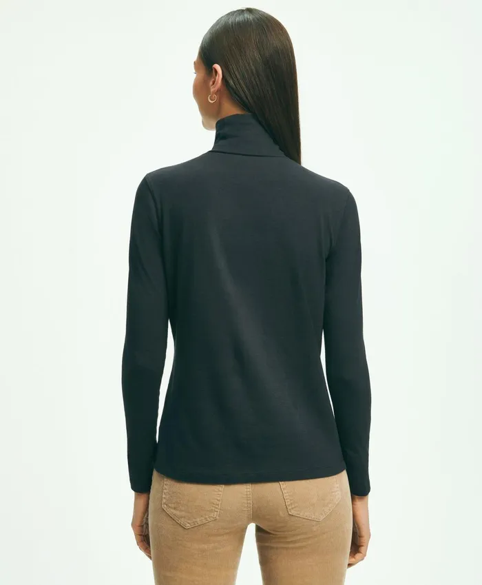 Blouses andamp Shirts Women Brooks Brothers Cotton Modal Turtleneck Black