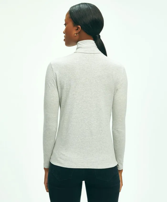 Blouses andamp Shirts Women Brooks Brothers Cotton Modal Turtleneck Grey