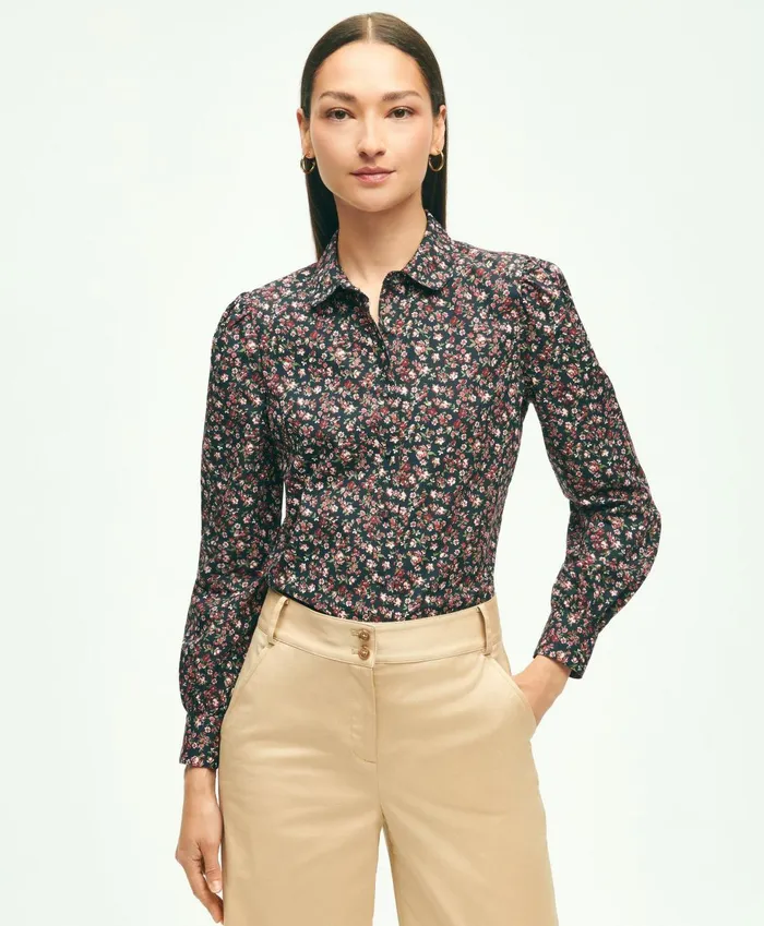 Blouses andamp Shirts Women Brooks Brothers Cotton Poplin Floral Shirt Pink Multi Blouses andamp Shirts Women Brooks Brothers Cotton Poplin Floral Shirt Pink Multi