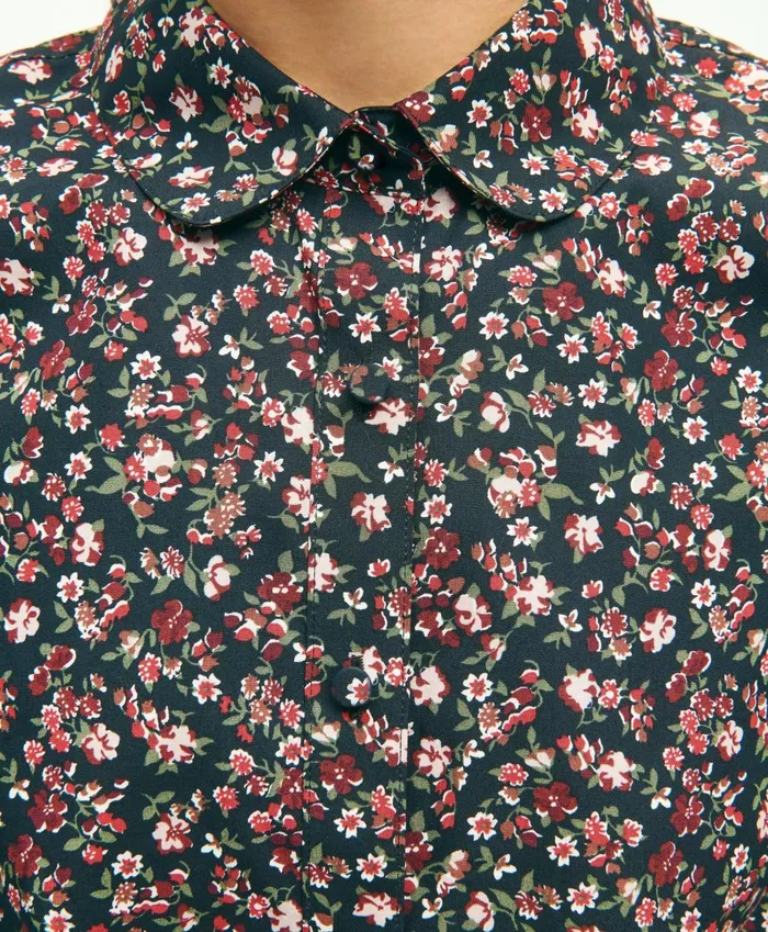 Blouses andamp Shirts Women Brooks Brothers Cotton Poplin Floral Shirt Pink Multi