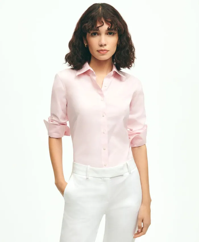 Blouses andamp Shirts Women Brooks Brothers Fitted NonIron Stretch Supima Cotton Dress Shirt Pink Blouses andamp Shirts Women Brooks Brothers Fitted NonIron Stretch Supima Cotton Dress Shirt Pink