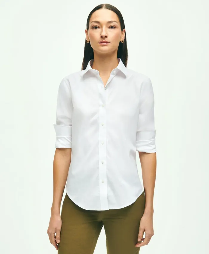 Blouses andamp Shirts Women Brooks Brothers Fitted NonIron Stretch Supima Cotton Dress Shirt White Blouses andamp Shirts Women Brooks Brothers Fitted NonIron Stretch Supima Cotton Dress Shirt White