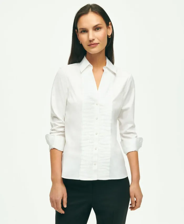 Blouses andamp Shirts Women Brooks Brothers Fitted Stretch Supima Cotton NonIron Tuxedo Blouse White Blouses andamp Shirts Women Brooks Brothers Fitted Stretch Supima Cotton NonIron Tuxedo Blouse White