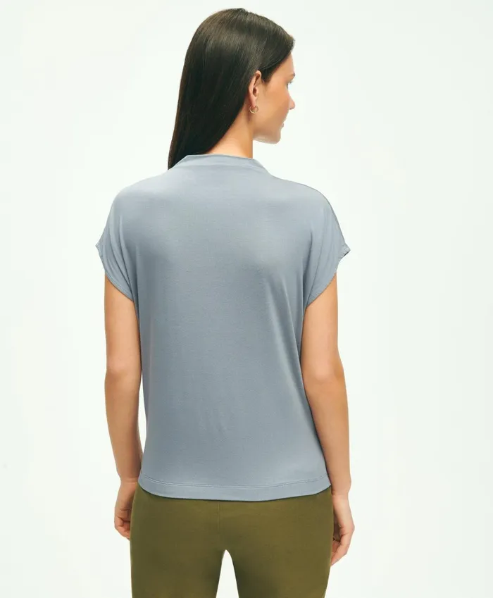 Blouses andamp Shirts Women Brooks Brothers Jersey Cap Sleeve Top Grey
