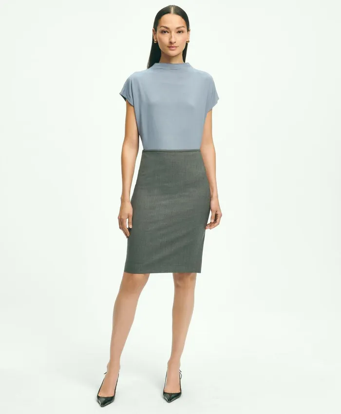 Blouses andamp Shirts Women Brooks Brothers Jersey Cap Sleeve Top Grey