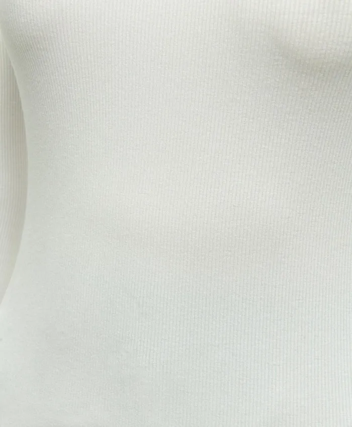 Blouses andamp Shirts Women Brooks Brothers Long Sleeve Jersey Ribbed Scoop Neck Top White