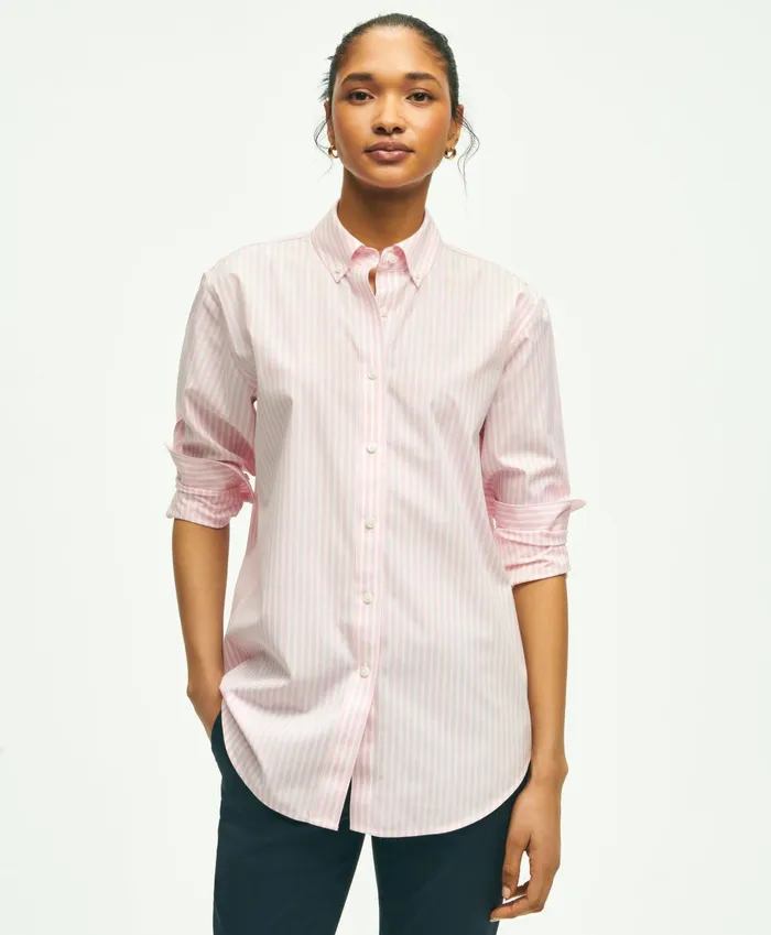 Blouses andamp Shirts Women Brooks Brothers Relaxed Fit Stretch Supima Cotton NonIron Striped Dress Shirt Pinkwhite Blouses andamp Shirts Women Brooks Brothers Relaxed Fit Stretch Supima Cotton NonIron Striped Dress Shirt Pinkwhite