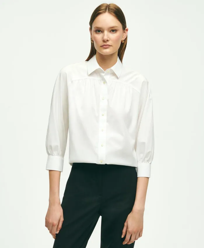 Blouses andamp Shirts Women Brooks Brothers Stretch Supima Cotton NonIron Blouse White Blouses andamp Shirts Women Brooks Brothers Stretch Supima Cotton NonIron Blouse White