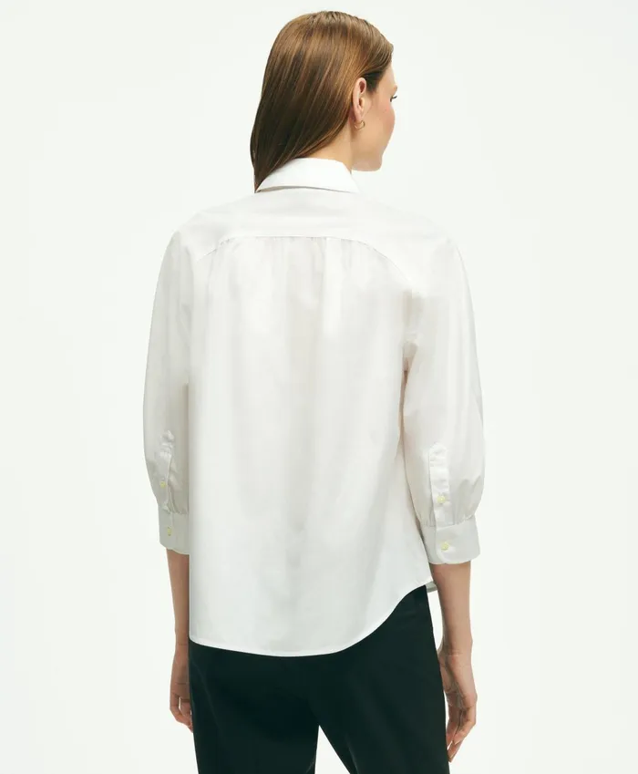 Blouses andamp Shirts Women Brooks Brothers Stretch Supima Cotton NonIron Blouse White