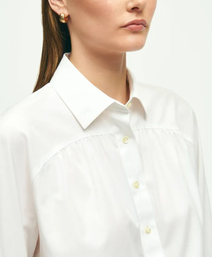 Blouses andamp Shirts Women Brooks Brothers Stretch Supima Cotton NonIron Blouse White