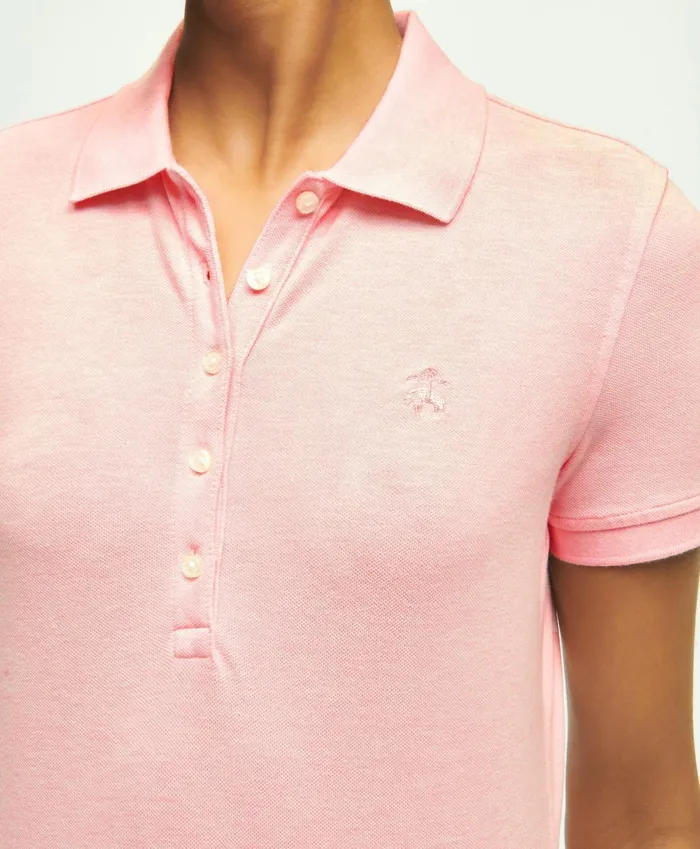 Blouses andamp Shirts Women Brooks Brothers Supima Cotton Stretch Pique Polo Shirt Medium Pink Heather
