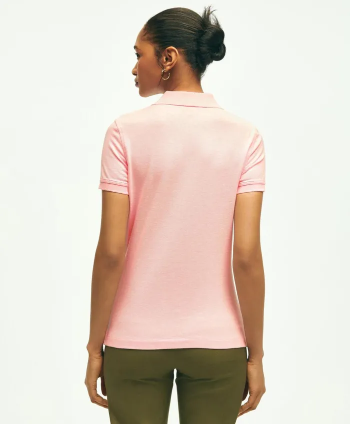 Blouses andamp Shirts Women Brooks Brothers Supima Cotton Stretch Pique Polo Shirt Medium Pink Heather
