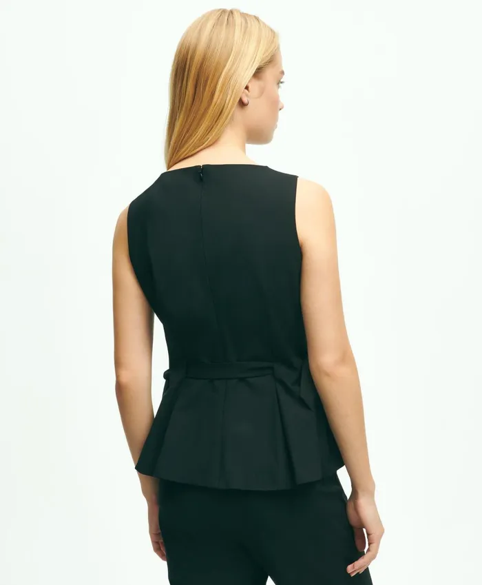 Blouses andamp Shirts Women Brooks Brothers The Essential Brooks Brothers Stretch Wool Peplum Top Black