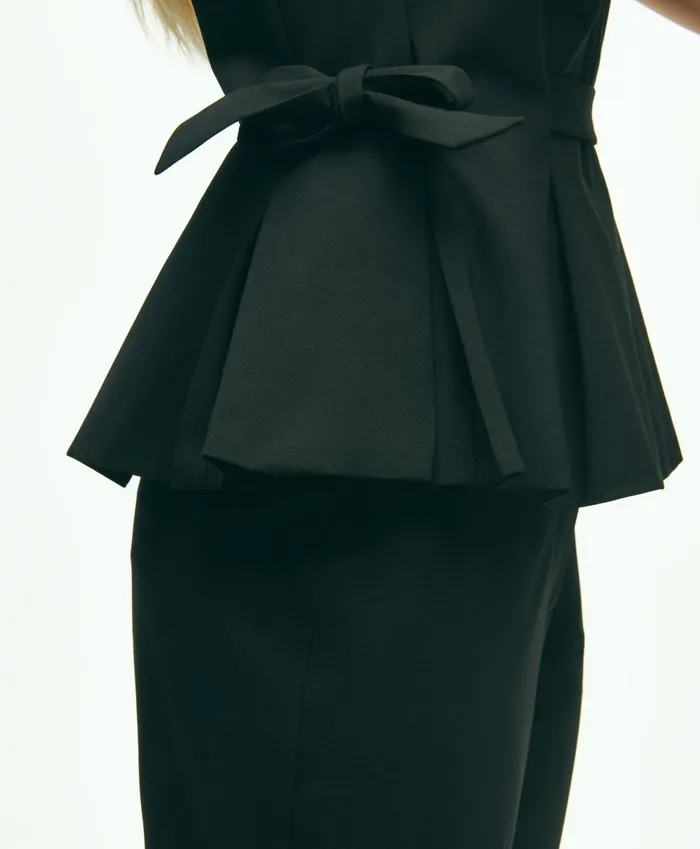 Blouses andamp Shirts Women Brooks Brothers The Essential Brooks Brothers Stretch Wool Peplum Top Black