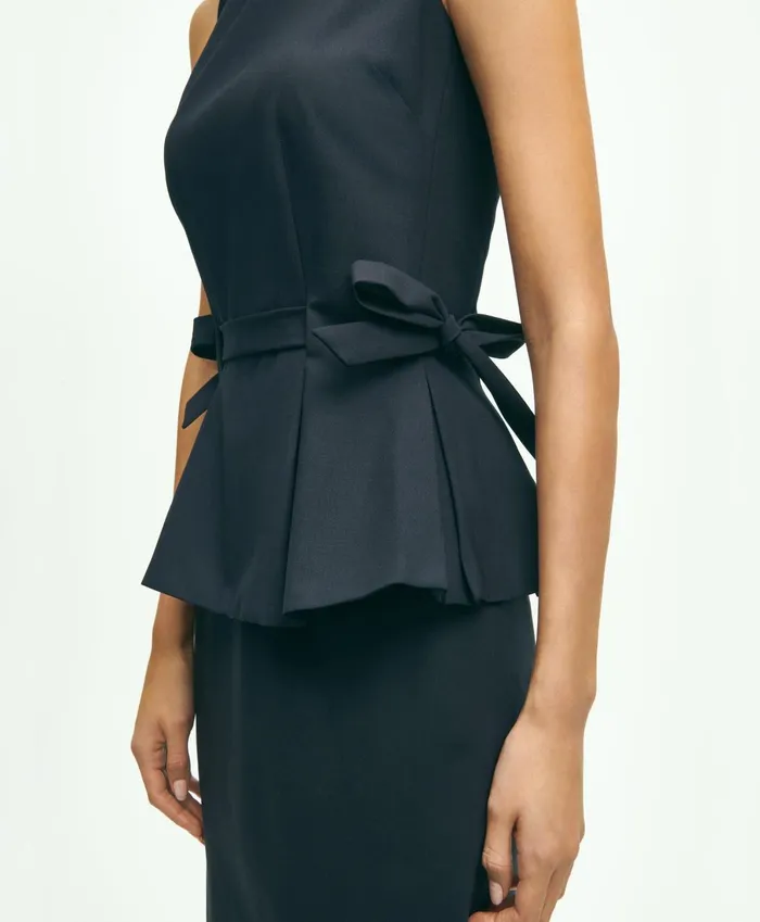 Blouses andamp Shirts Women Brooks Brothers The Essential Brooks Brothers Stretch Wool Peplum Top Navy