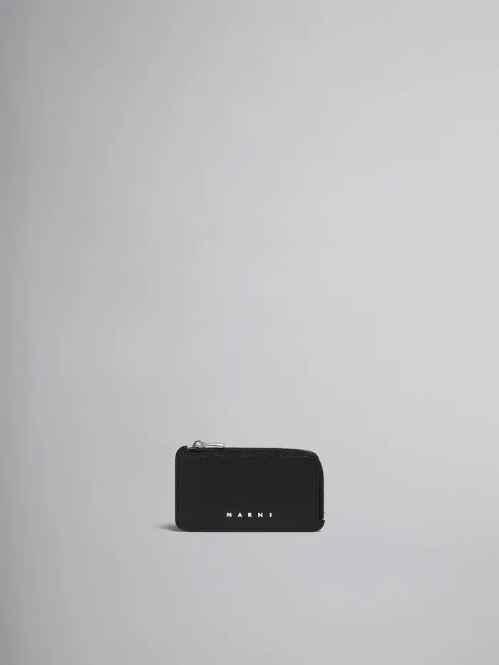 Blue And Black Saffiano Leather Ziparound Card Case Men Marni Wallets and Small Leather Goods Blue And Black Saffiano Leather Ziparound Card Case Men Marni Wallets and Small Leather Goods