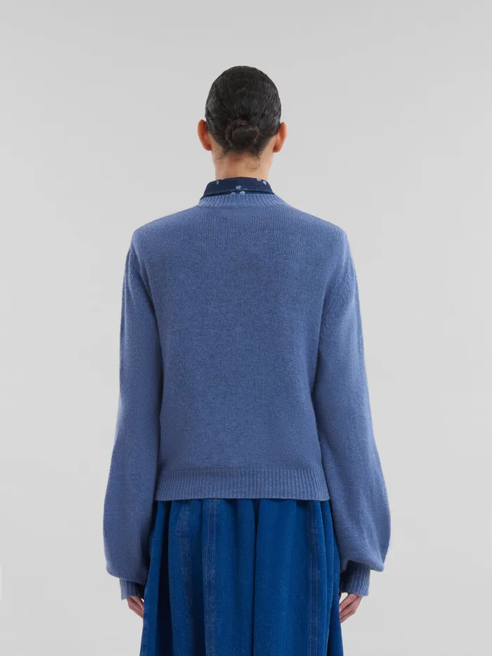 Blue Cashmere Cardigan With Marni Patch Women Marni Knitwear
