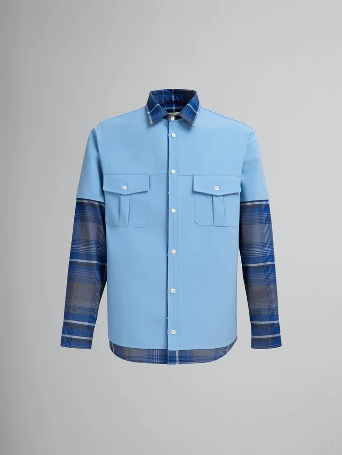 Blue Checked Wool Multigarment Shirt Men Marni Matching Sets