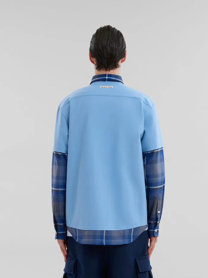 Blue Checked Wool Multigarment Shirt Men Marni Matching Sets