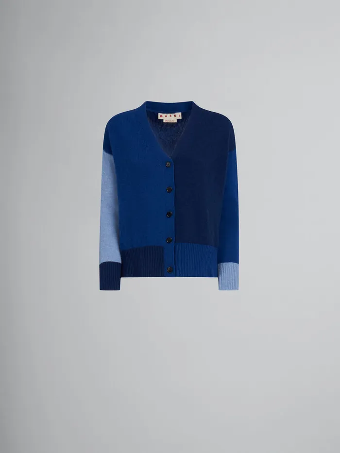 Blue Colourblock Cashmere Cardigan Women Marni Knitwear