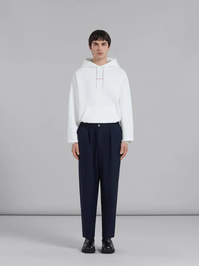 Blue Cropped Trousers In Tropical Wool Men Marni Pants
