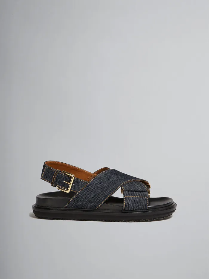 Blue Denim Crisscross Sandal Women Marni Fussbett