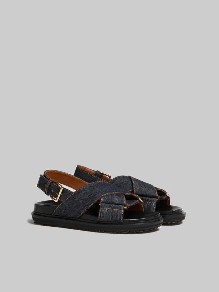 Blue Denim Crisscross Sandal Women Marni Fussbett